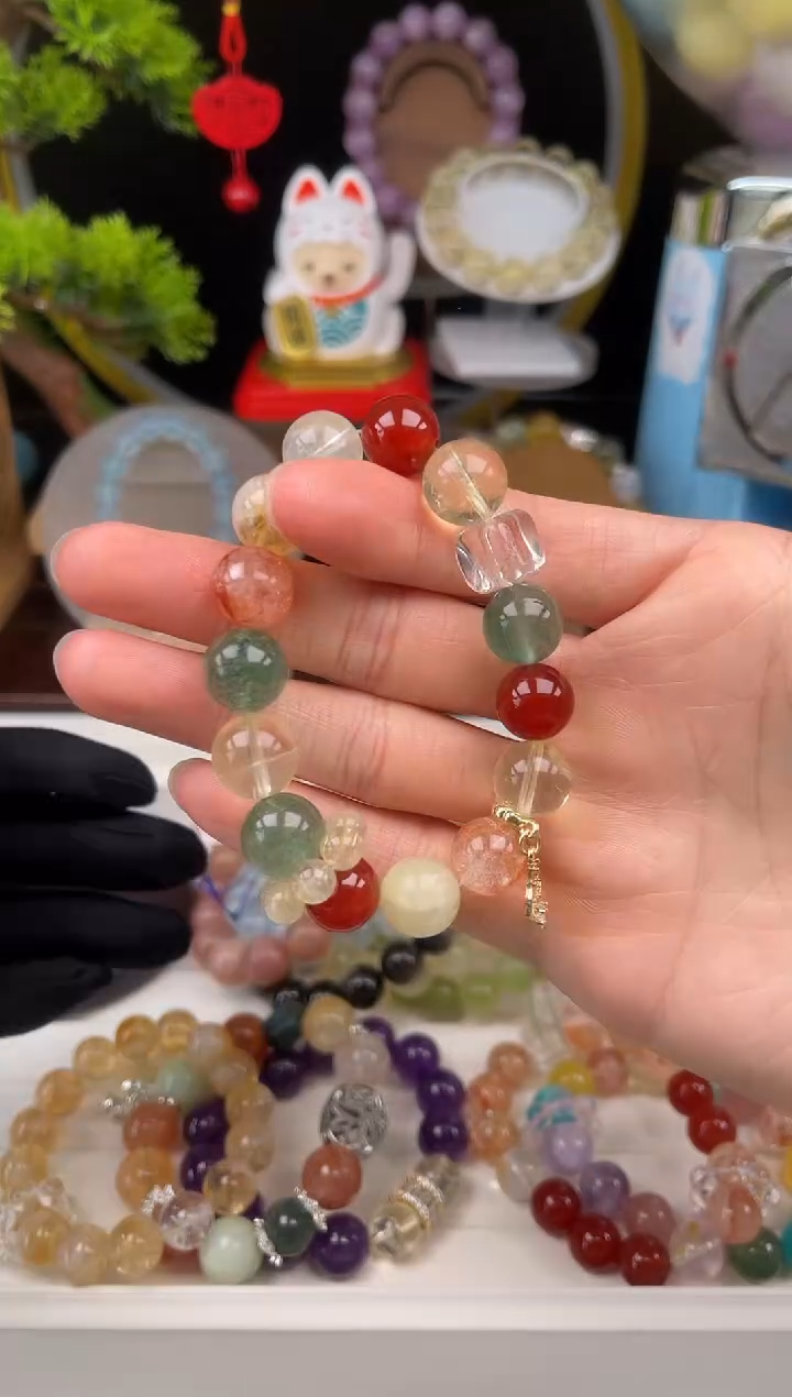 未镶嵌手链水晶12mm圣诞设计款L003