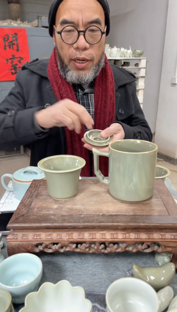 【闪购商品】摆件微瑕秘釉大义茶水分离杯