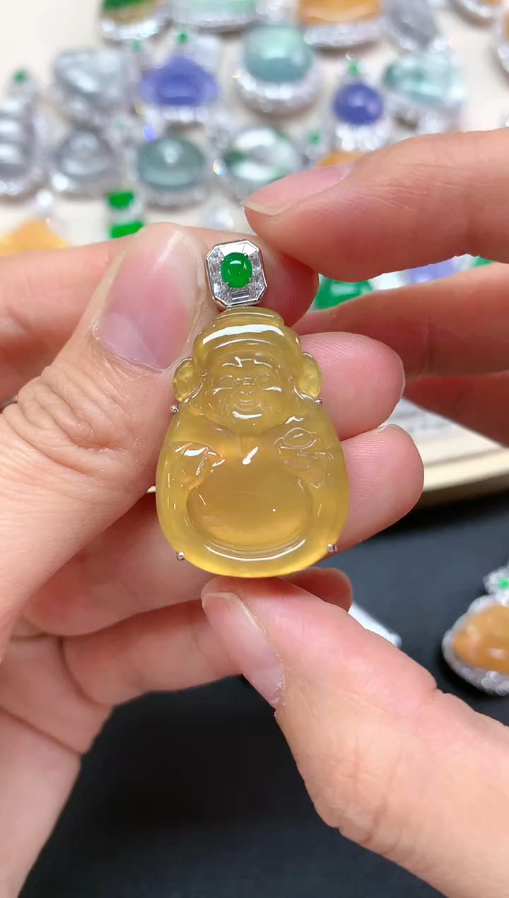 【闪购商品】翡翠吊坠(不含链)18K金镶嵌Q87|29800