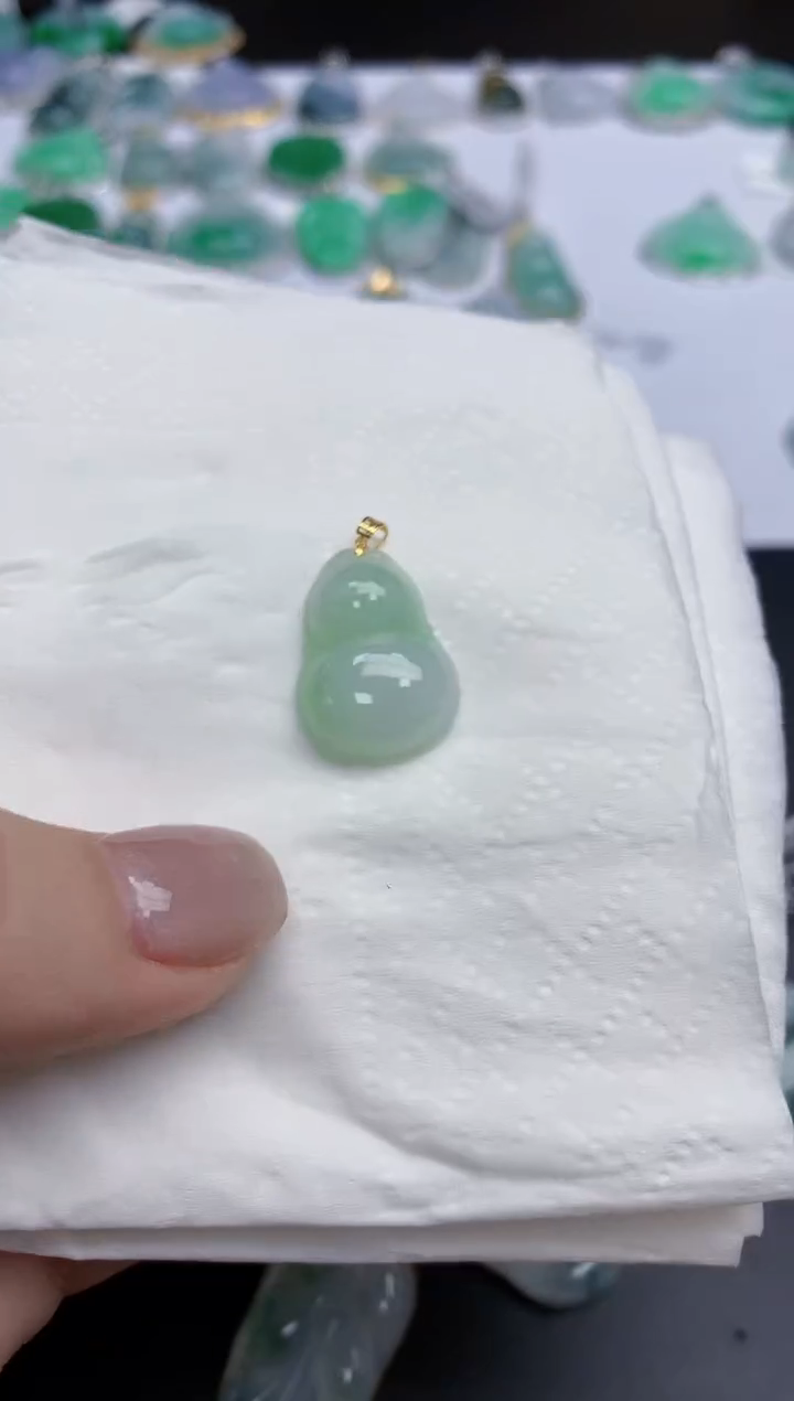 【闪购商品】翡翠颈饰18K金镶嵌天然缅甸翡翠A货