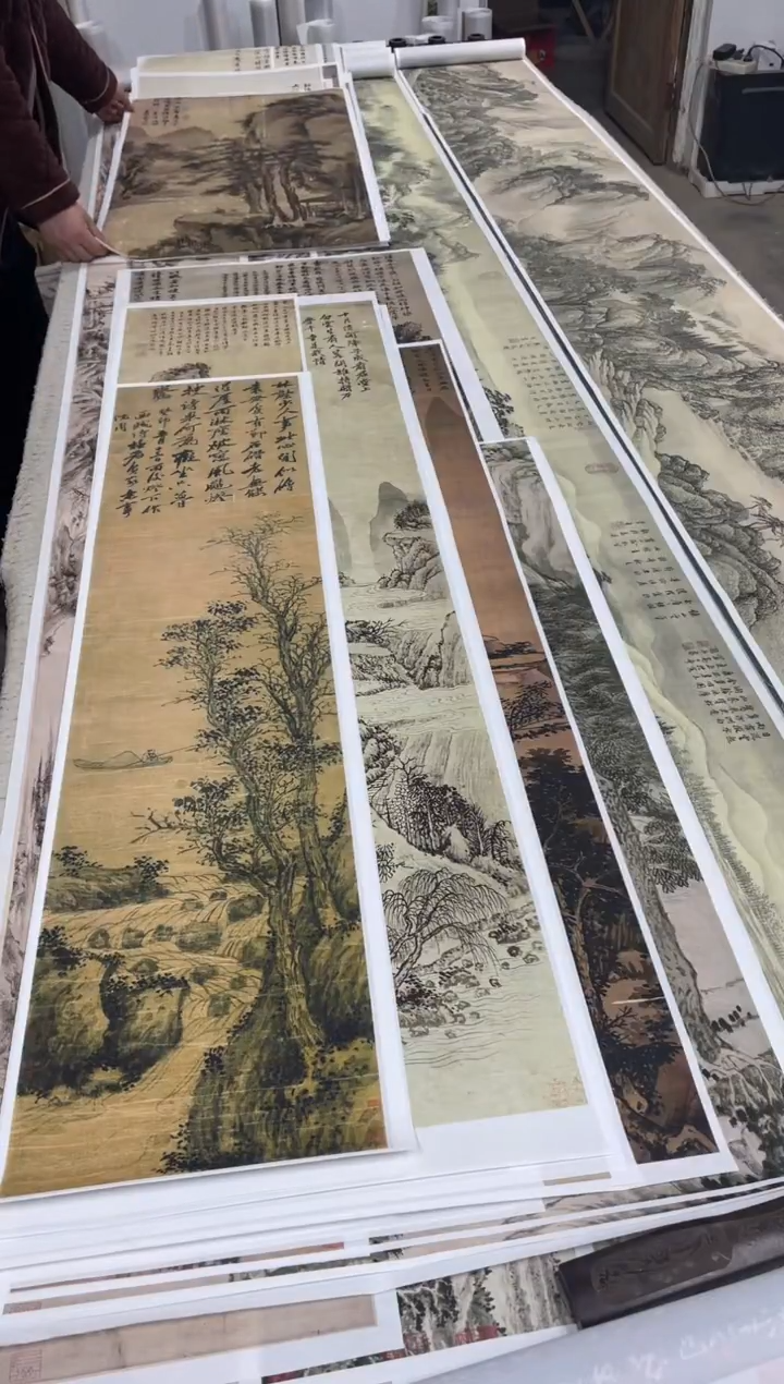 沈周 古木寒泉 微喷复刻