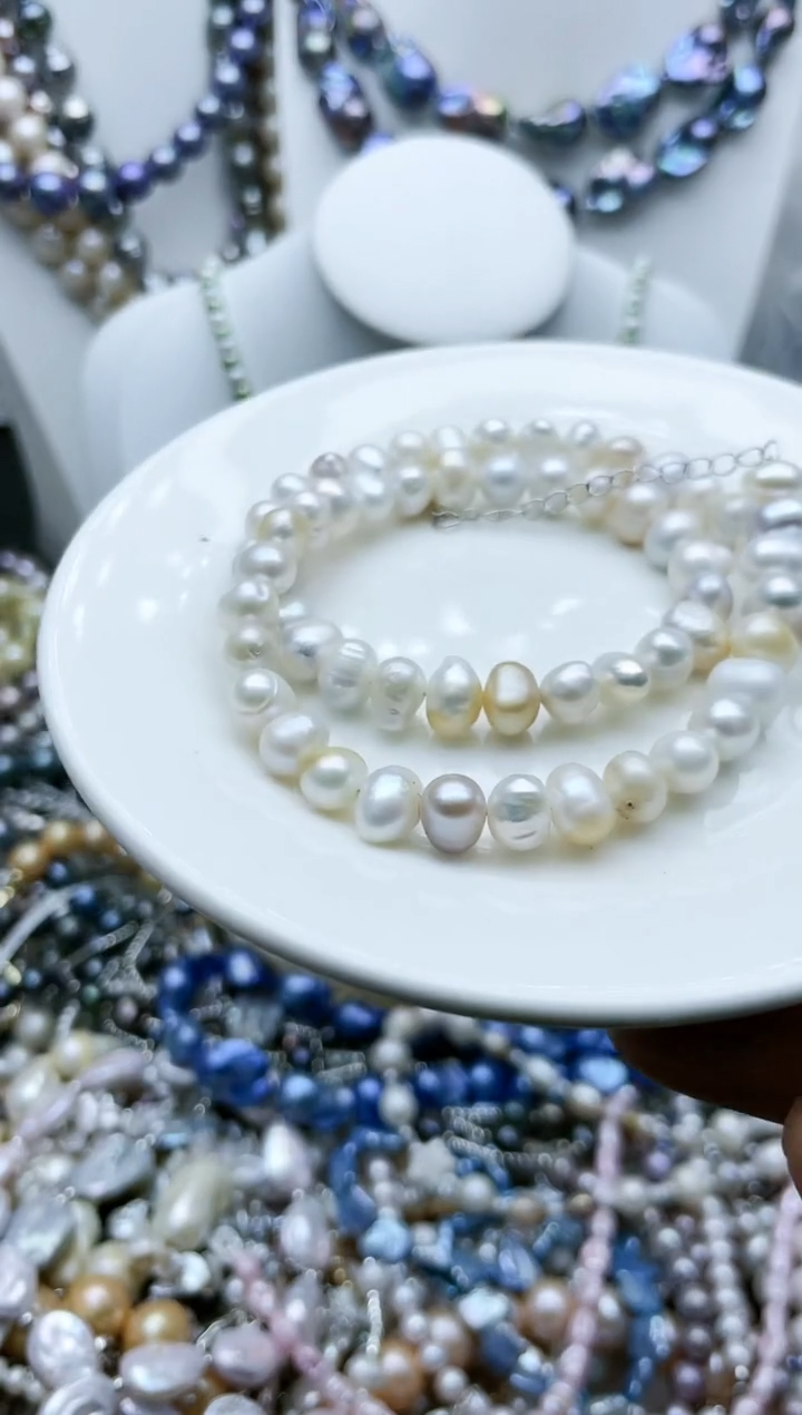 【闪购商品】淡水珍珠颈饰钛钢1