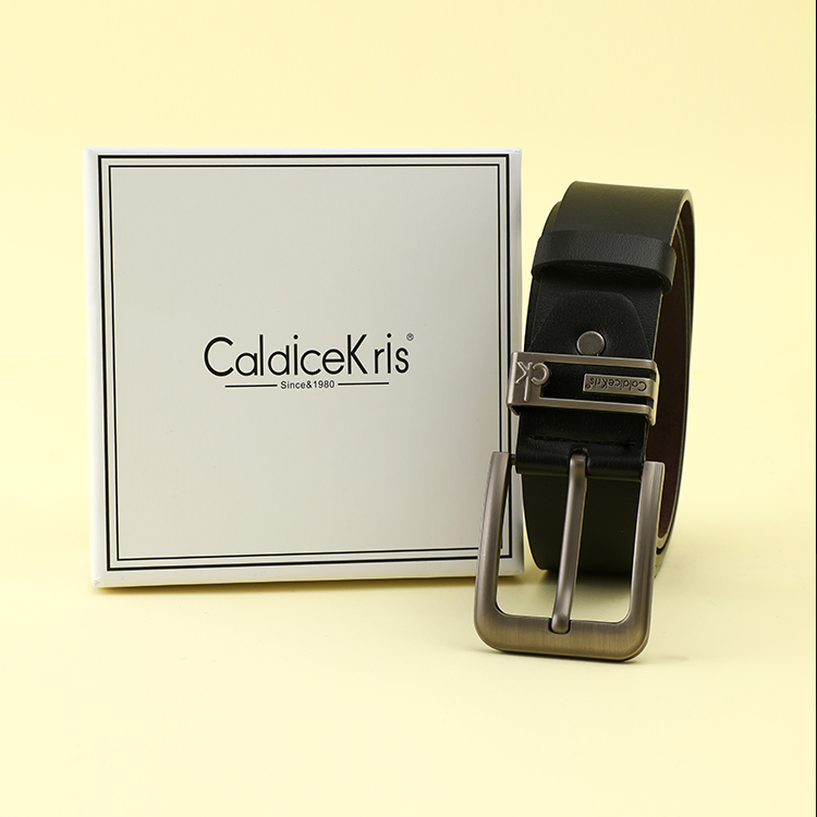 CaldiceKris商务休闲针扣款可调节礼盒腰带休闲简约皮带扣CK2218