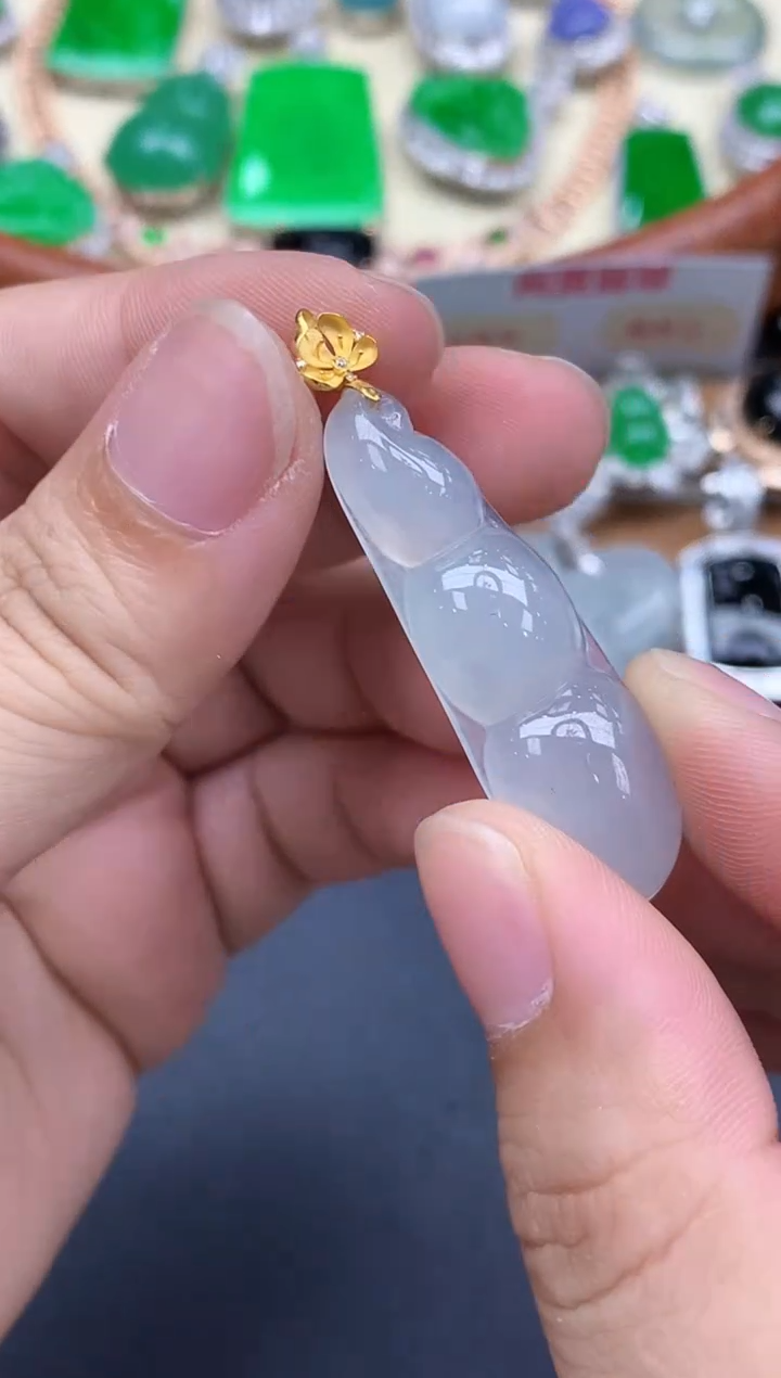 颈饰18K金镶嵌翡翠228-中国好珍宝