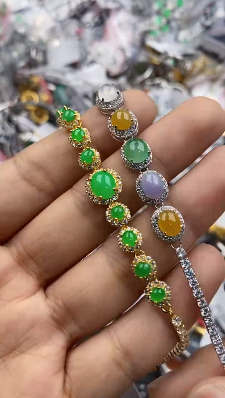 银S925镶嵌戒指翡翠111----7