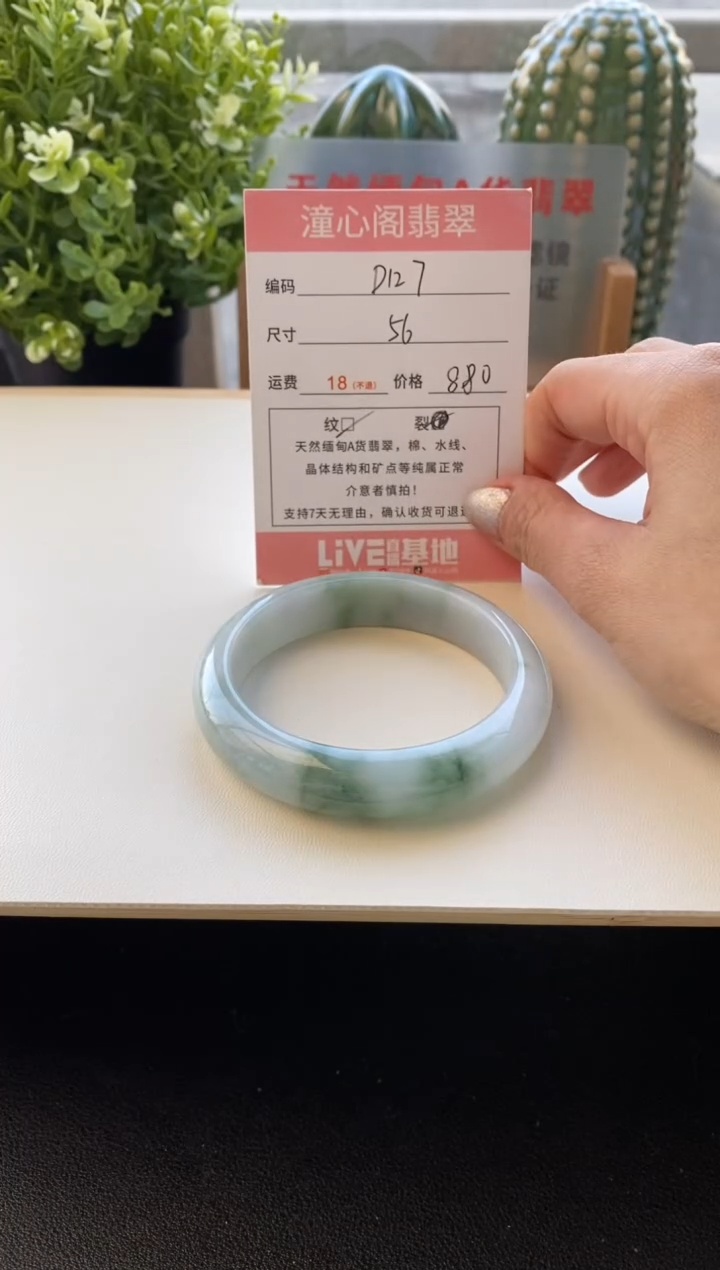 未镶嵌手镯翡翠圈口56.2编码D127