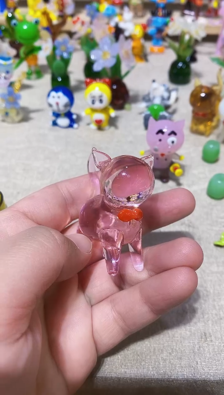 琉璃手工艺品粉猫
