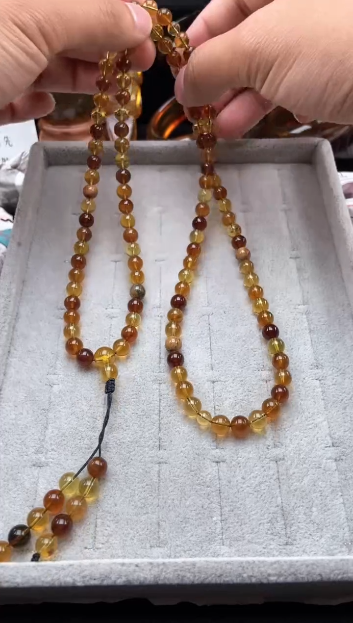 【闪购商品】琥珀手链未镶嵌多宝108多圈项链