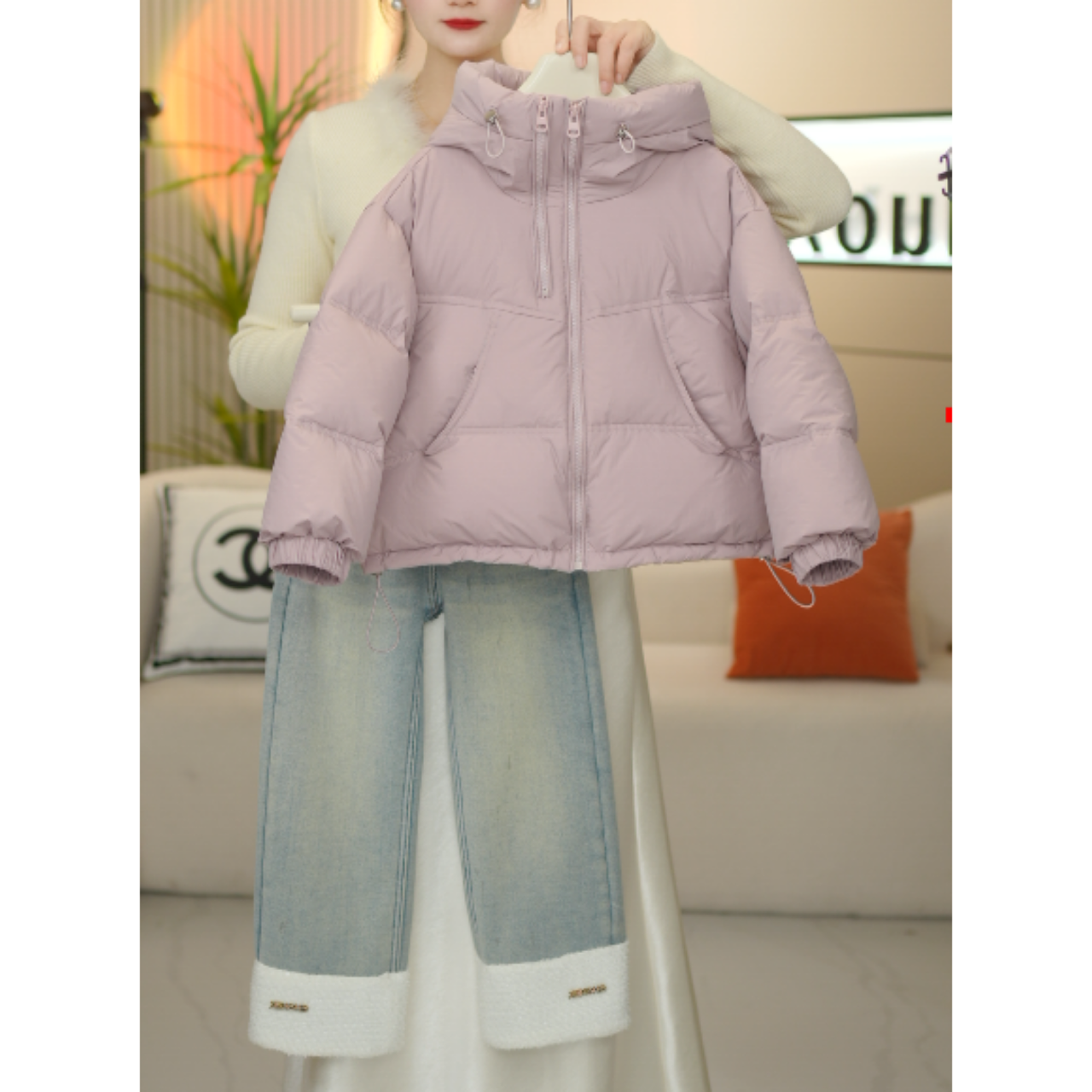 新国标90白鸭绒 女童2025新款韩版洋气双拉链羽绒服-9711