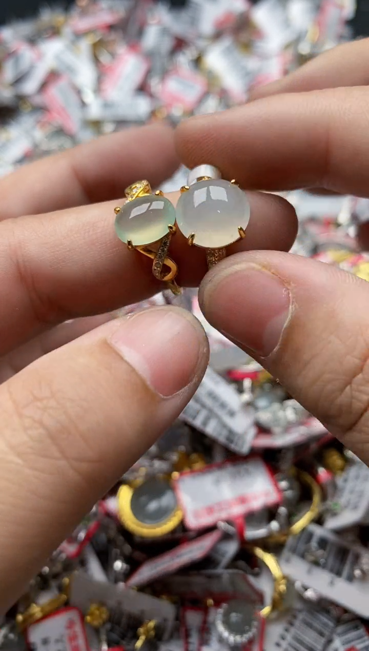 【闪购商品】翡翠戒指银S925镶嵌6666---21