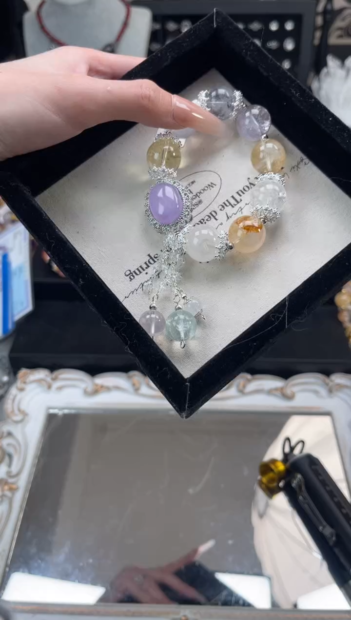 【闪购商品】烟晶手链银S925镶嵌天然水晶 多样性发货