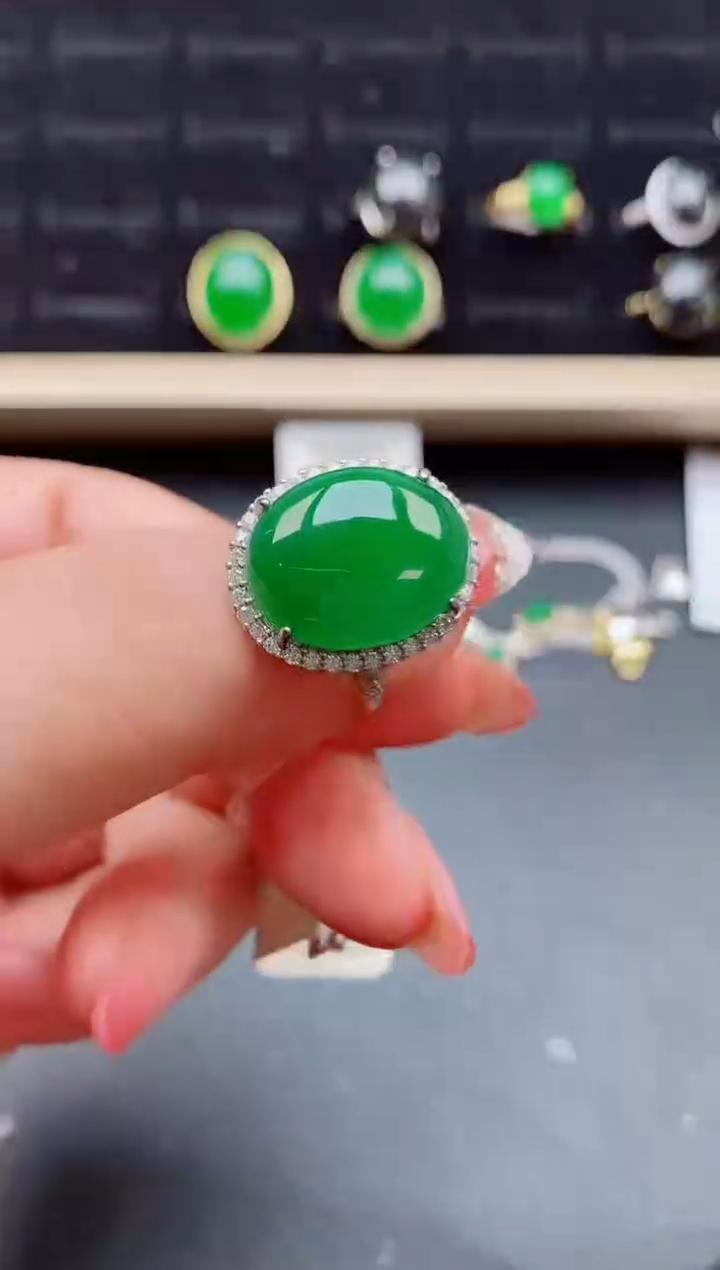 【闪购商品】翡翠戒指银S925镶嵌12121