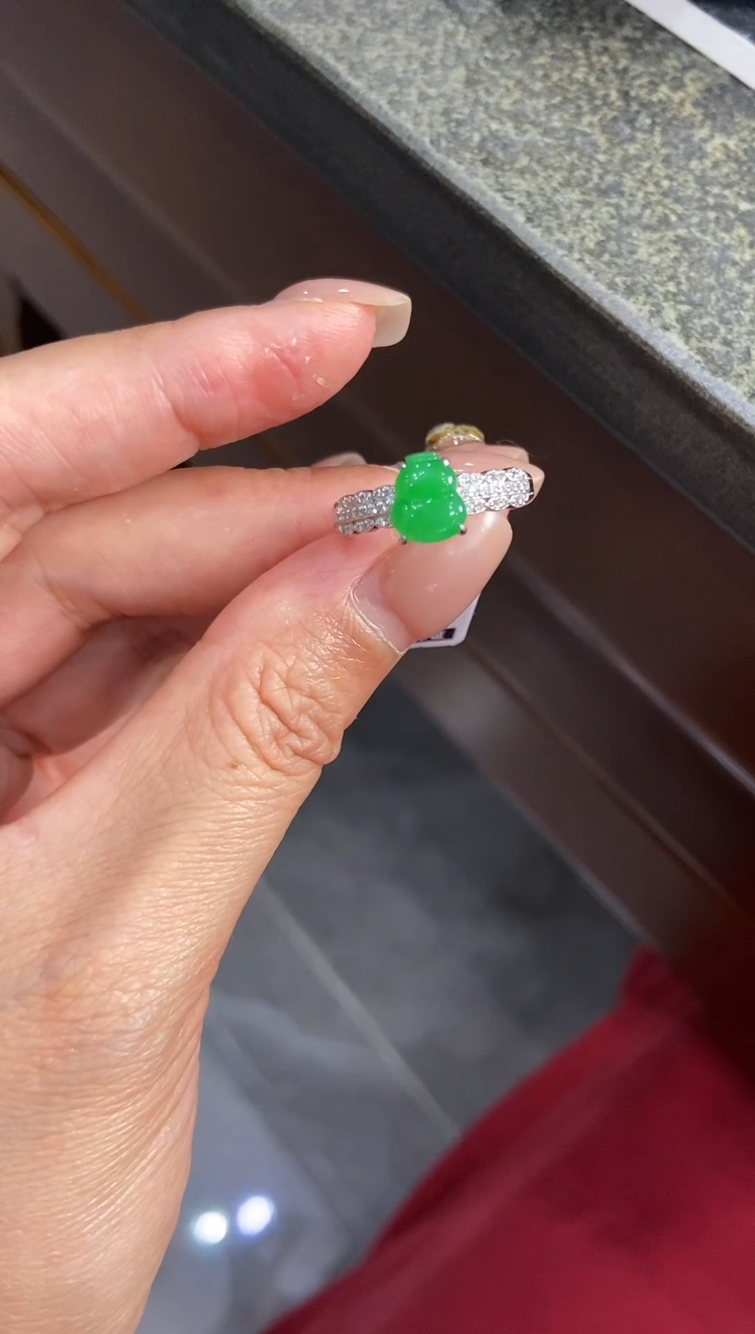 银S925镶嵌挂件翡翠戒指