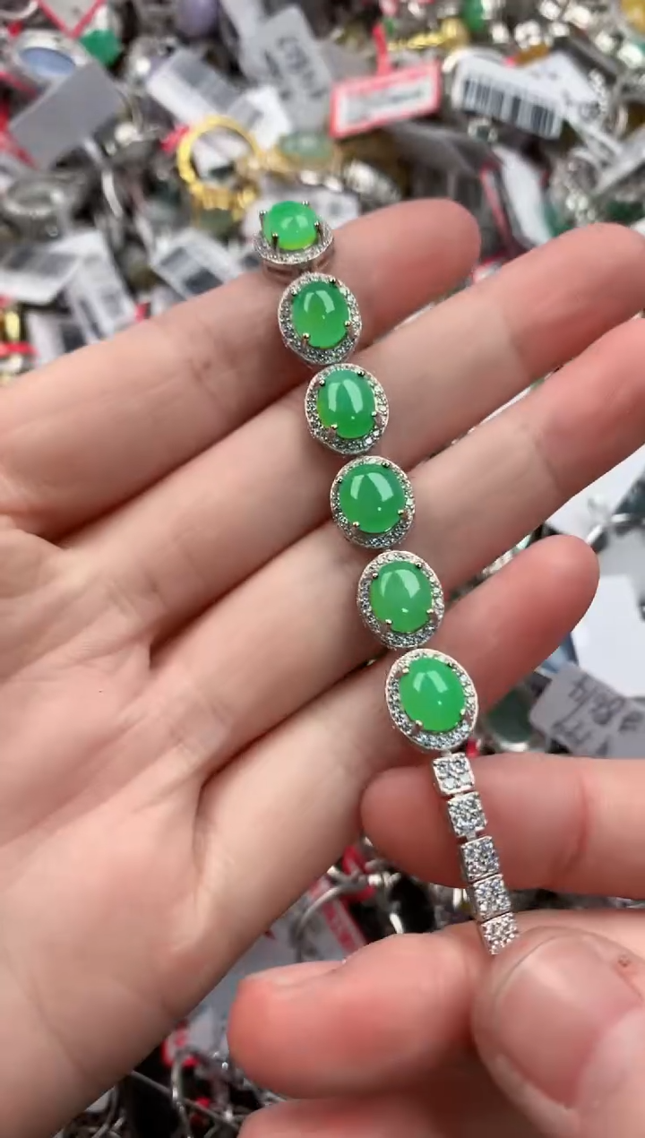 银S925镶嵌戒指翡翠555----9