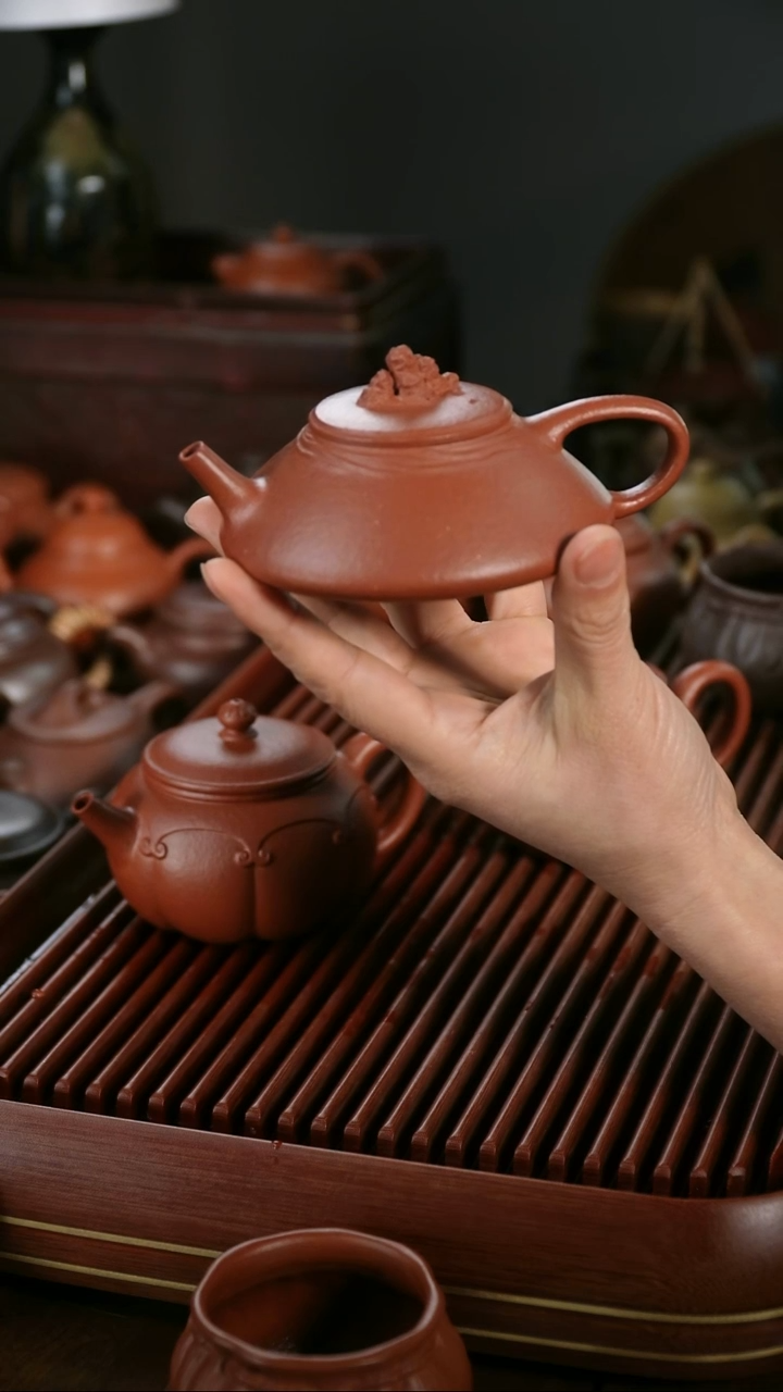 茶壶紫砂一****式见山瓢纯红降坡泥