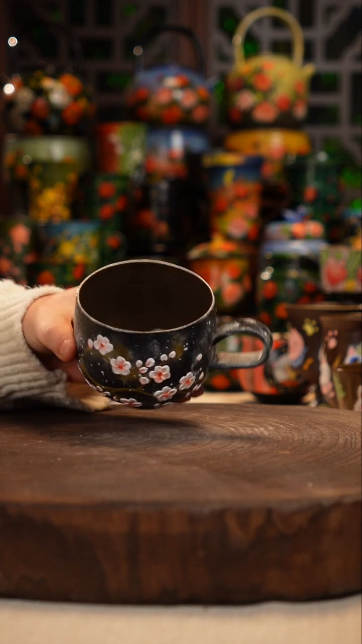 紫砂油画手绘釉下彩