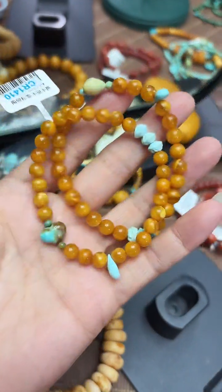 蜜蜡颈饰未镶嵌多样性发一件    6+