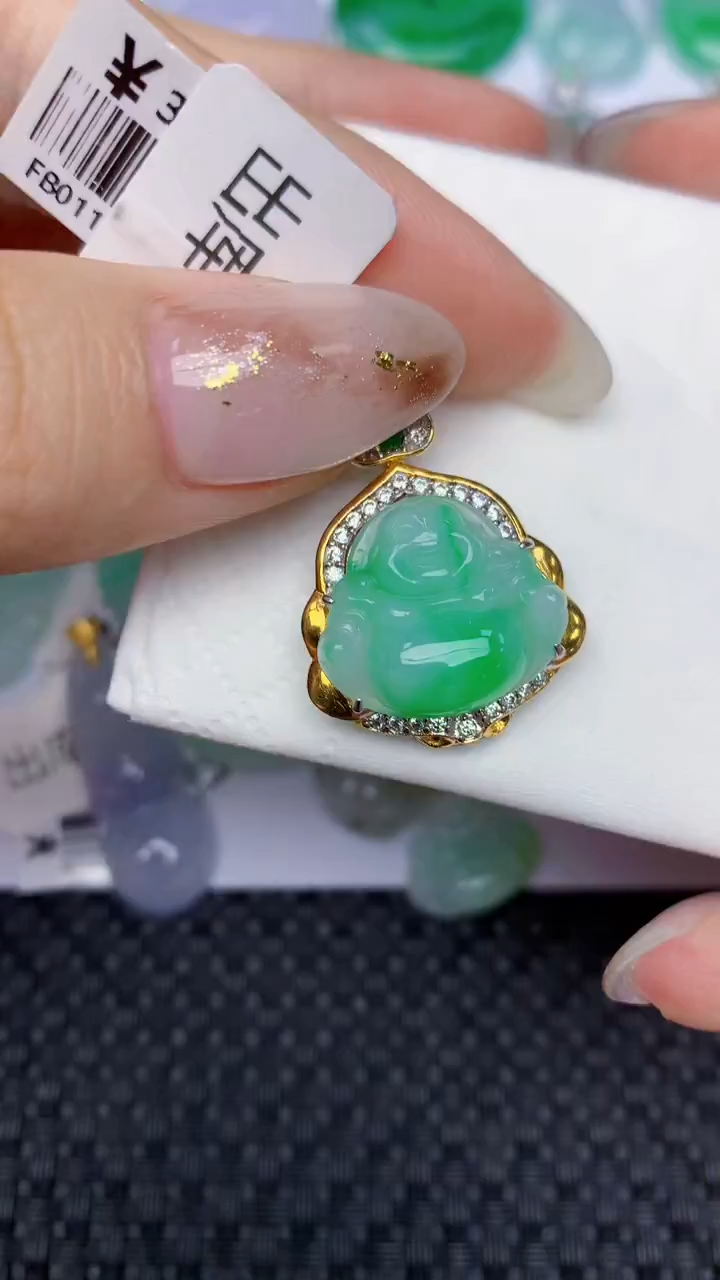 颈饰未镶嵌翡翠天然缅甸翡翠a货百元以上9元证书费自理