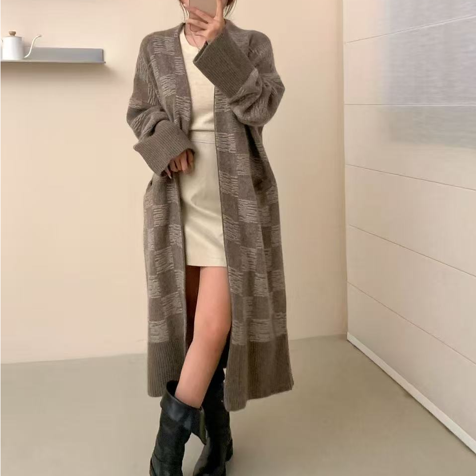 【欧诗莲】原生态100%牦牛绒不染色~精品奢感~长款针织衫25125