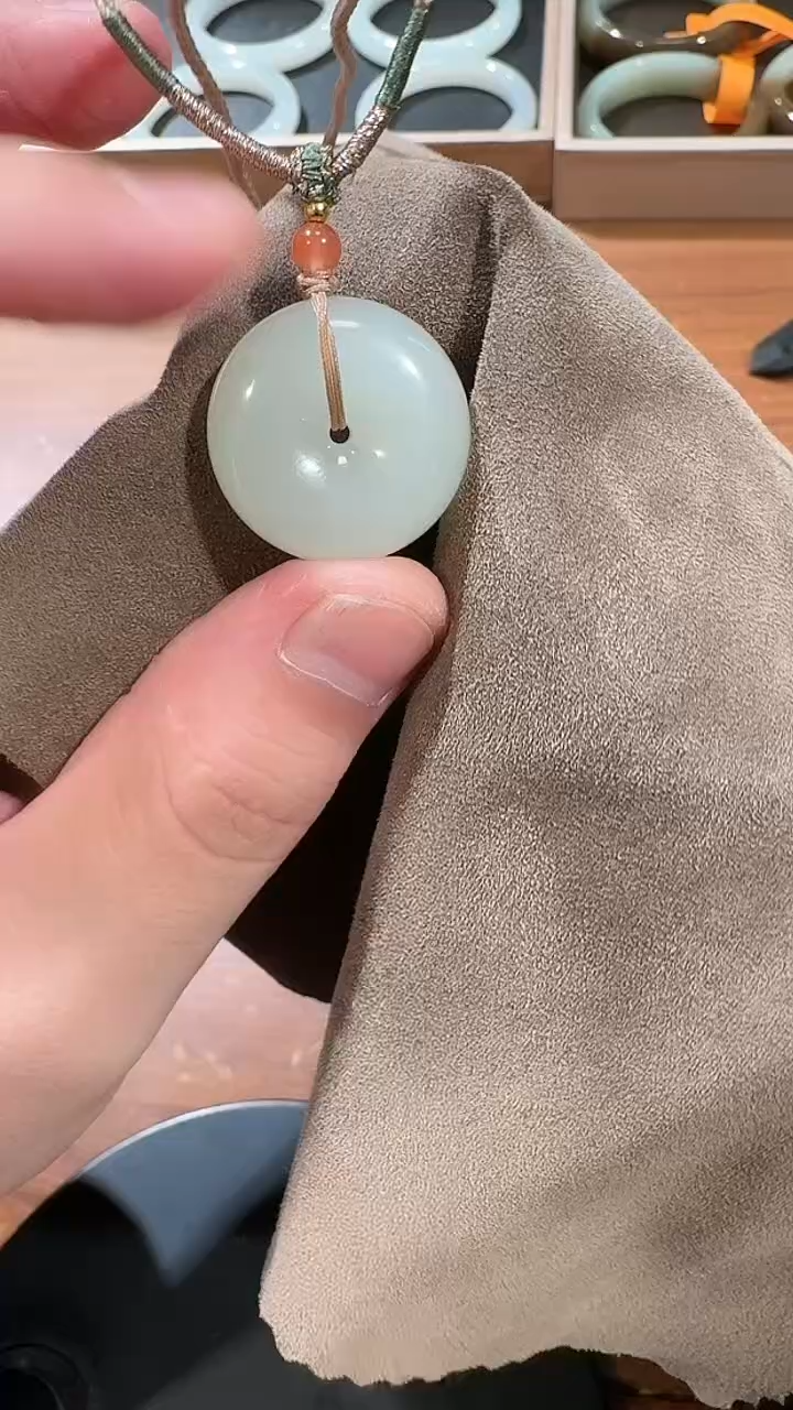 【闪购商品】和田玉吊坠未镶嵌1391 25mm平安扣