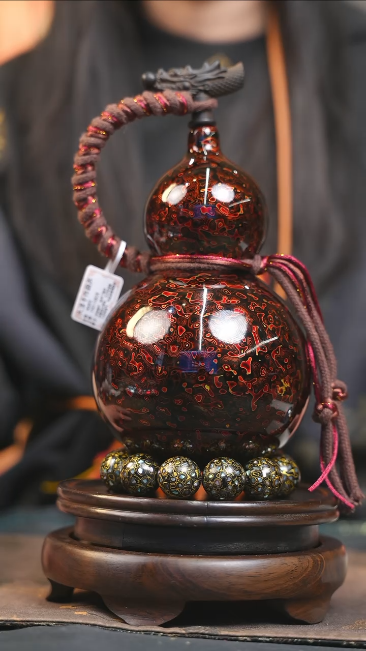 【闪购商品】YQ180漆艺酒葫芦不包手串及旋转底座