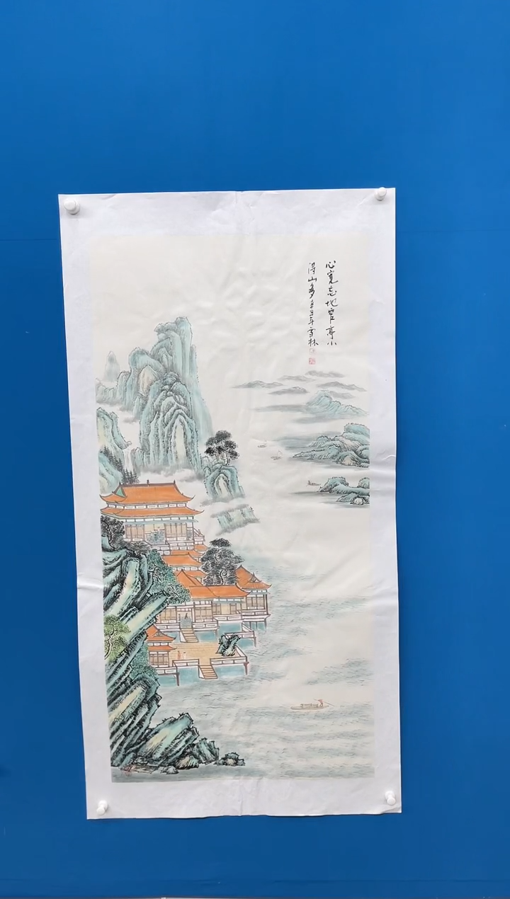 【闪购商品】国画张-金色华章原作山水/无框/W带画册