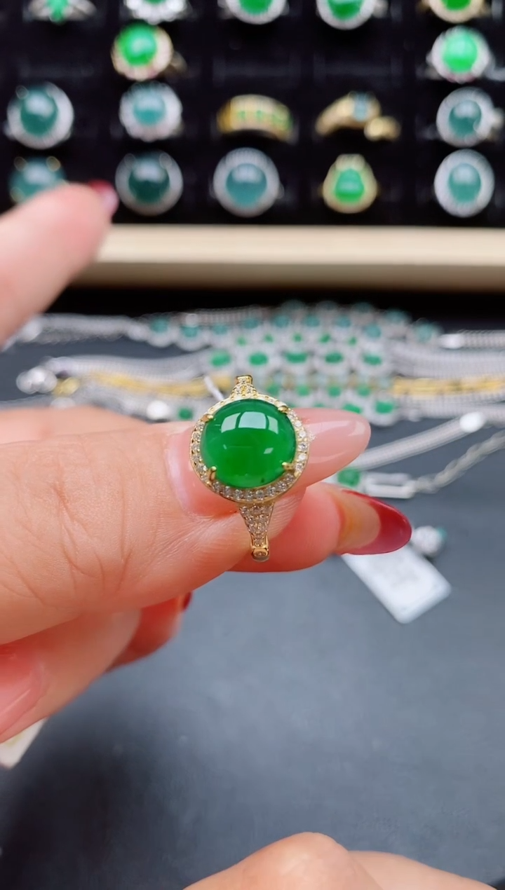 【闪购商品】翡翠戒指银S925镶嵌58550