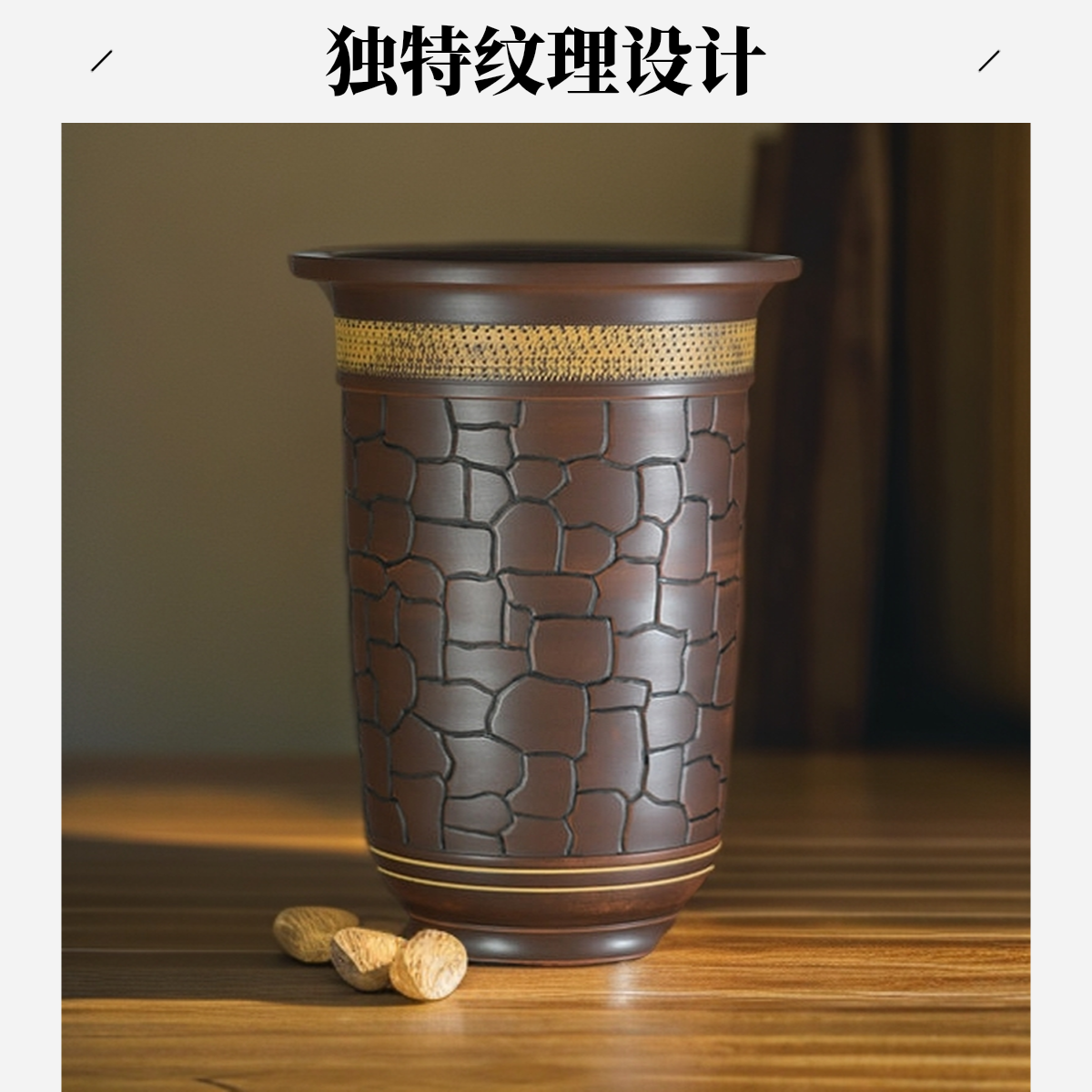 周用健全手工制作精品石纹兰花盆/蕙兰金钟