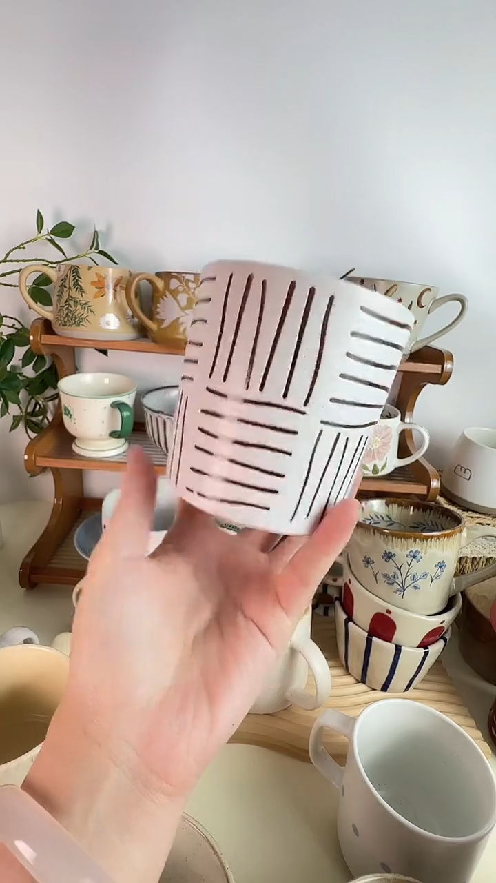 陶瓷无盖款咖色线条横