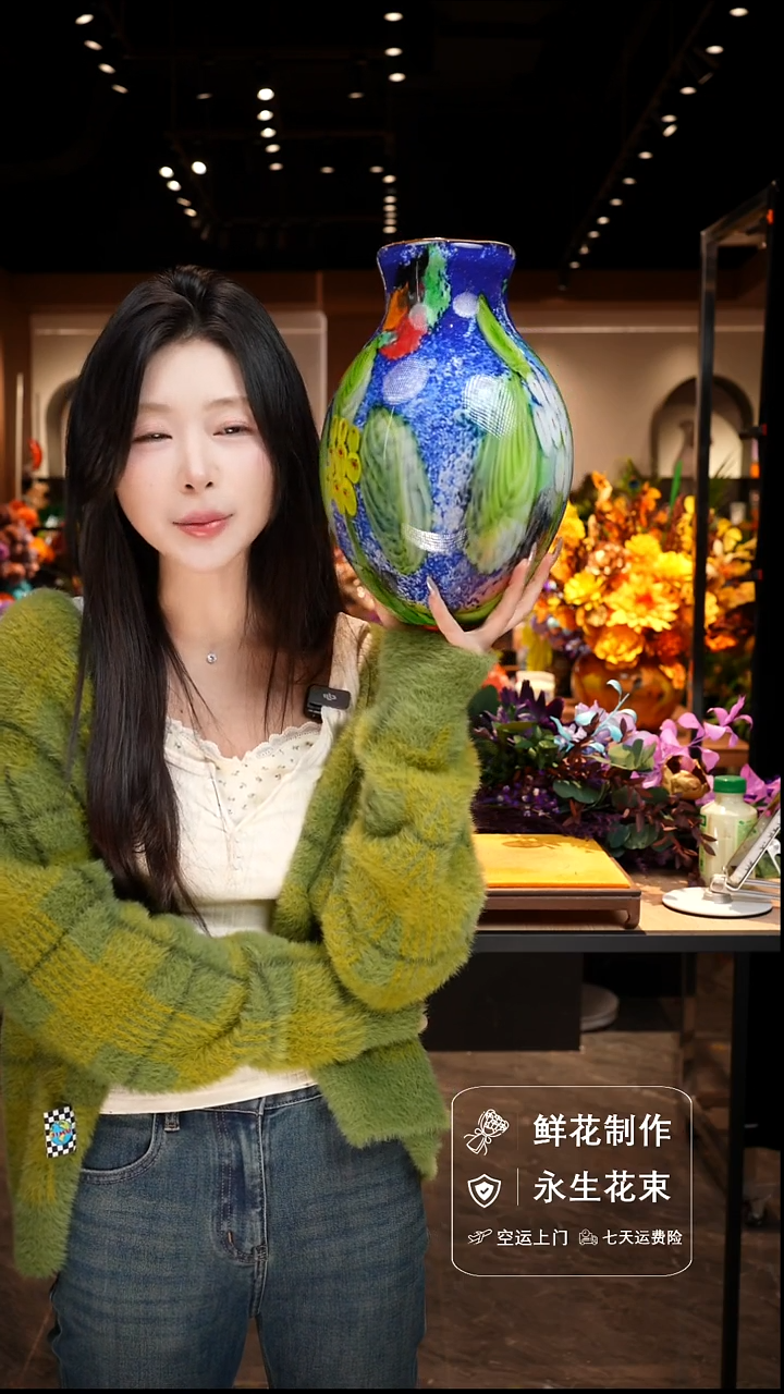 手工艺品琉璃手工花器花束空运包邮送货上门-以图片为准  