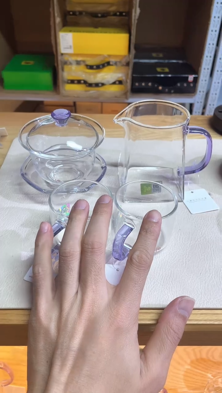 禅语盖碗浅紫+瀚然浅紫+清禾杯浅紫