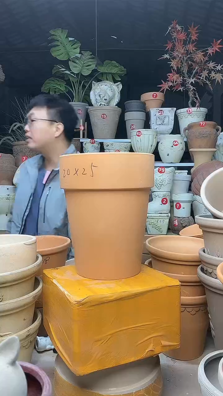 【闪购商品】缸3个20*25红陶反比例无托