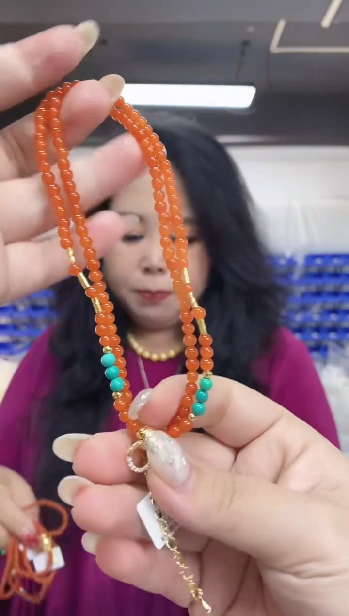 【闪购商品】南红玛瑙项链未镶嵌多样性发其一颜色微差