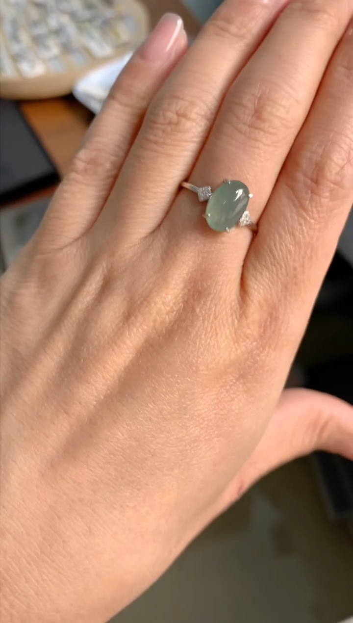 【闪购商品】翡翠戒指银S925镶嵌热