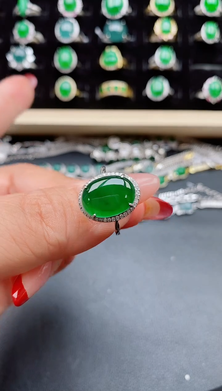 【闪购商品】翡翠戒指银S925镶嵌321321