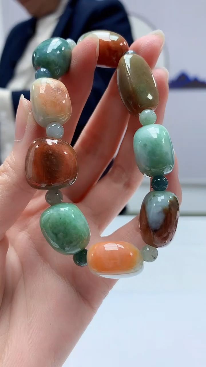 【闪购商品】定制翡翠未镶嵌4969zm-毛货手串55