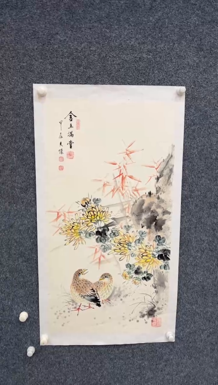 【闪购商品】国画2.1-王夫怀-3尺花鸟-037