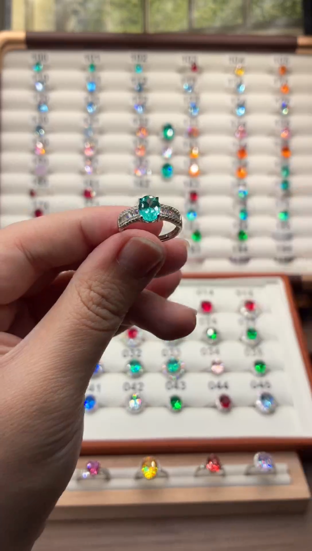 银S925镶嵌戒指碧玺06557