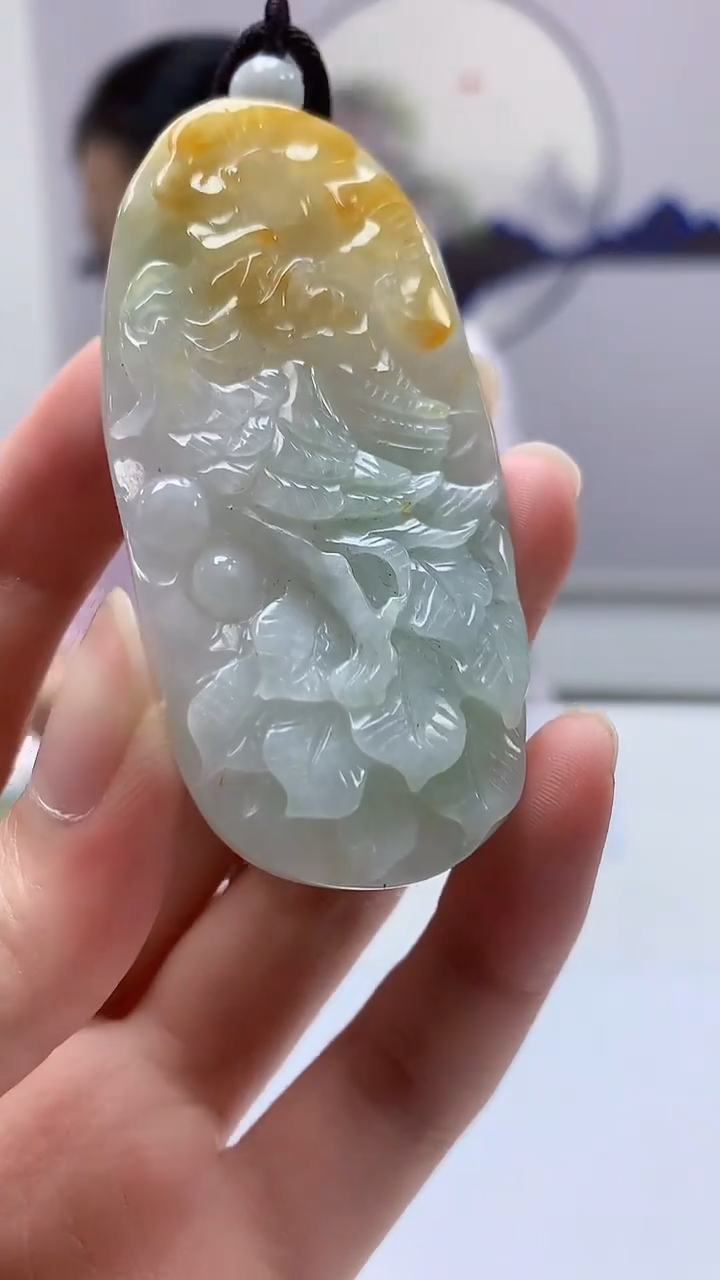 【闪购商品】定制翡翠未镶嵌4902zm-毛货挂件凤凰52