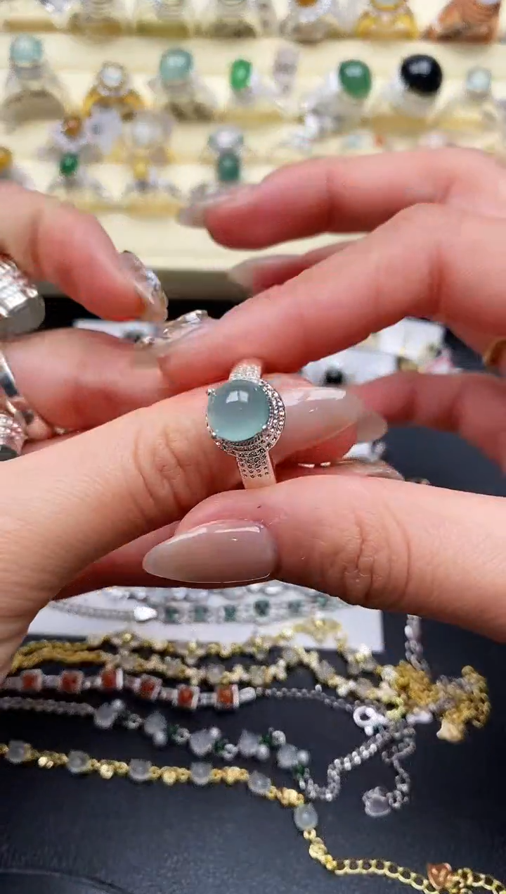 【闪购商品】翡翠戒指未镶嵌缅甸翡翠2 3+2