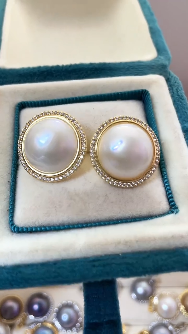 耳饰拼合珍珠（马贝珠）合金15