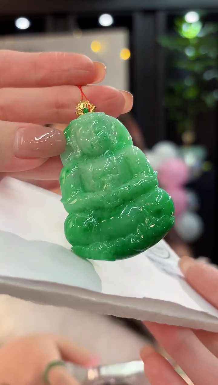 吊坠(不含链)18K金镶嵌翡翠 缅甸A货/支持复检/一件