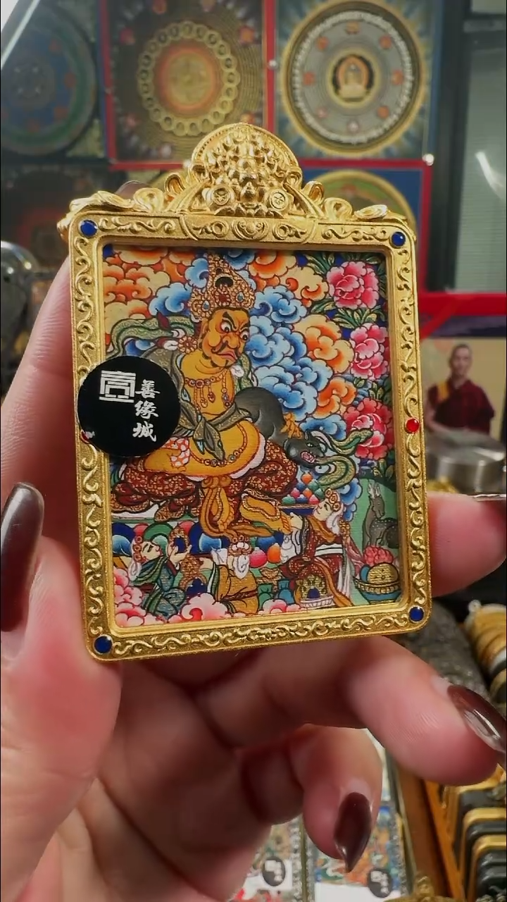 吊坠梵绘天集手绘唐卡黄C