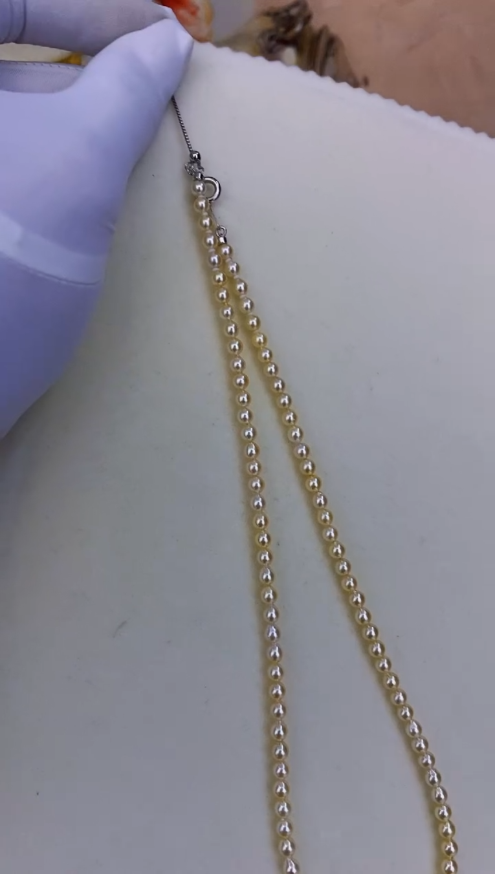 未镶嵌akoya羽皇金项链海水珍珠4-4.5mm