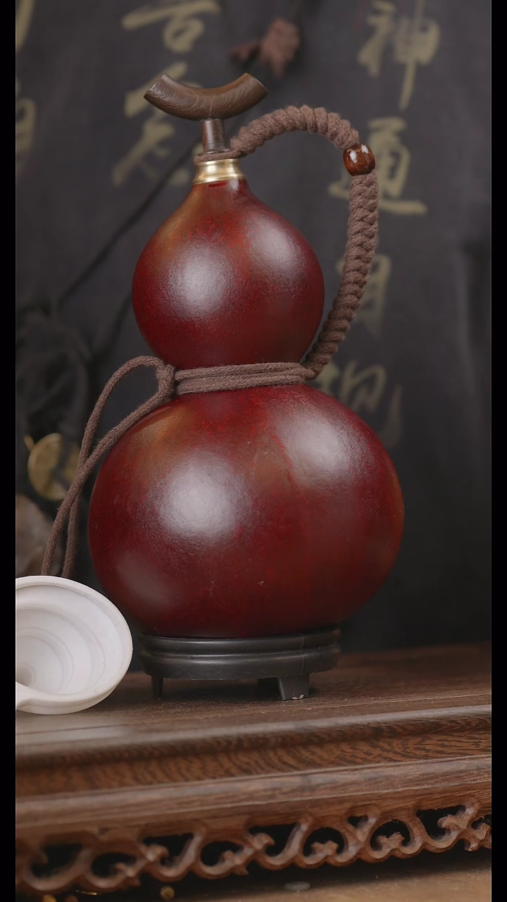 【闪购商品】81号精品天然大漆工艺防渗内胆酒葫芦~