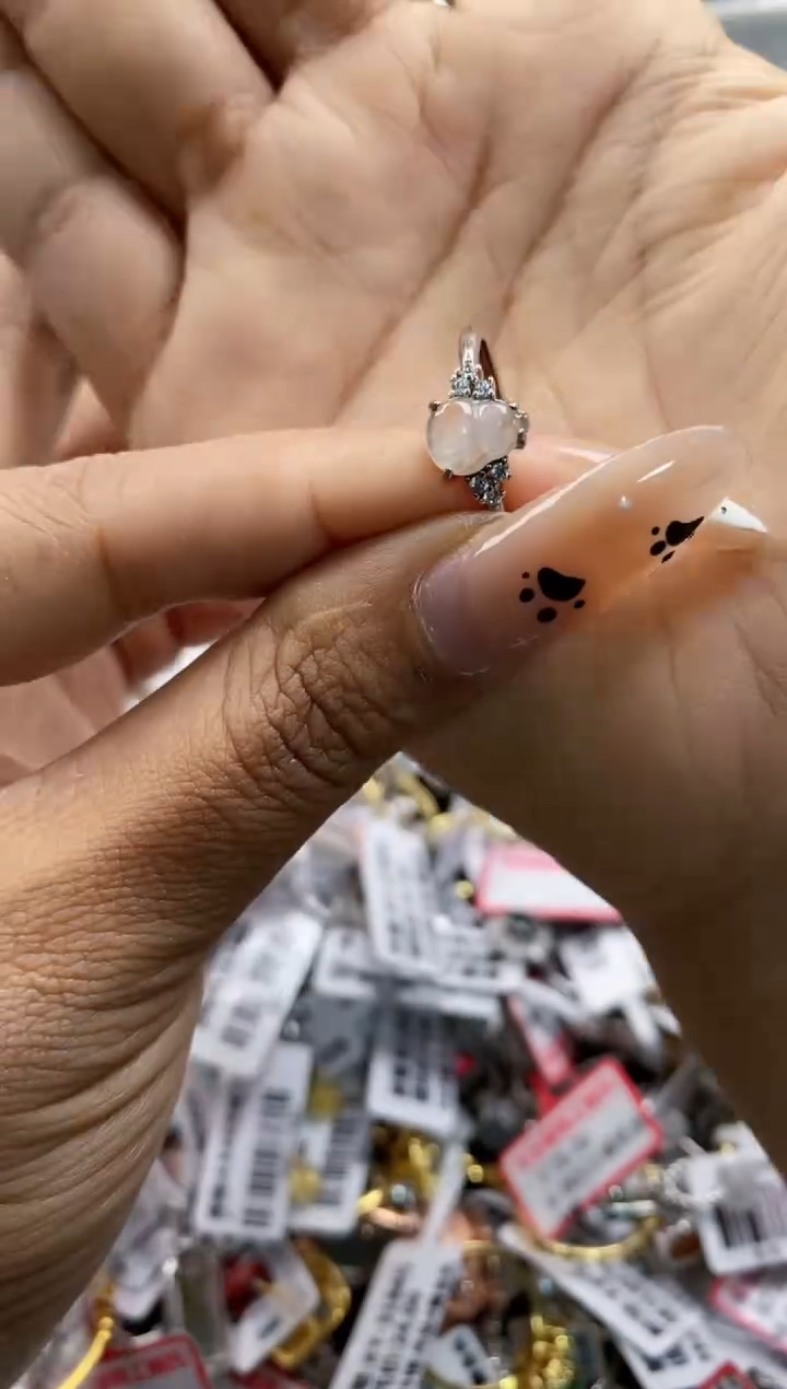 翡翠戒指银S925镶嵌888     1