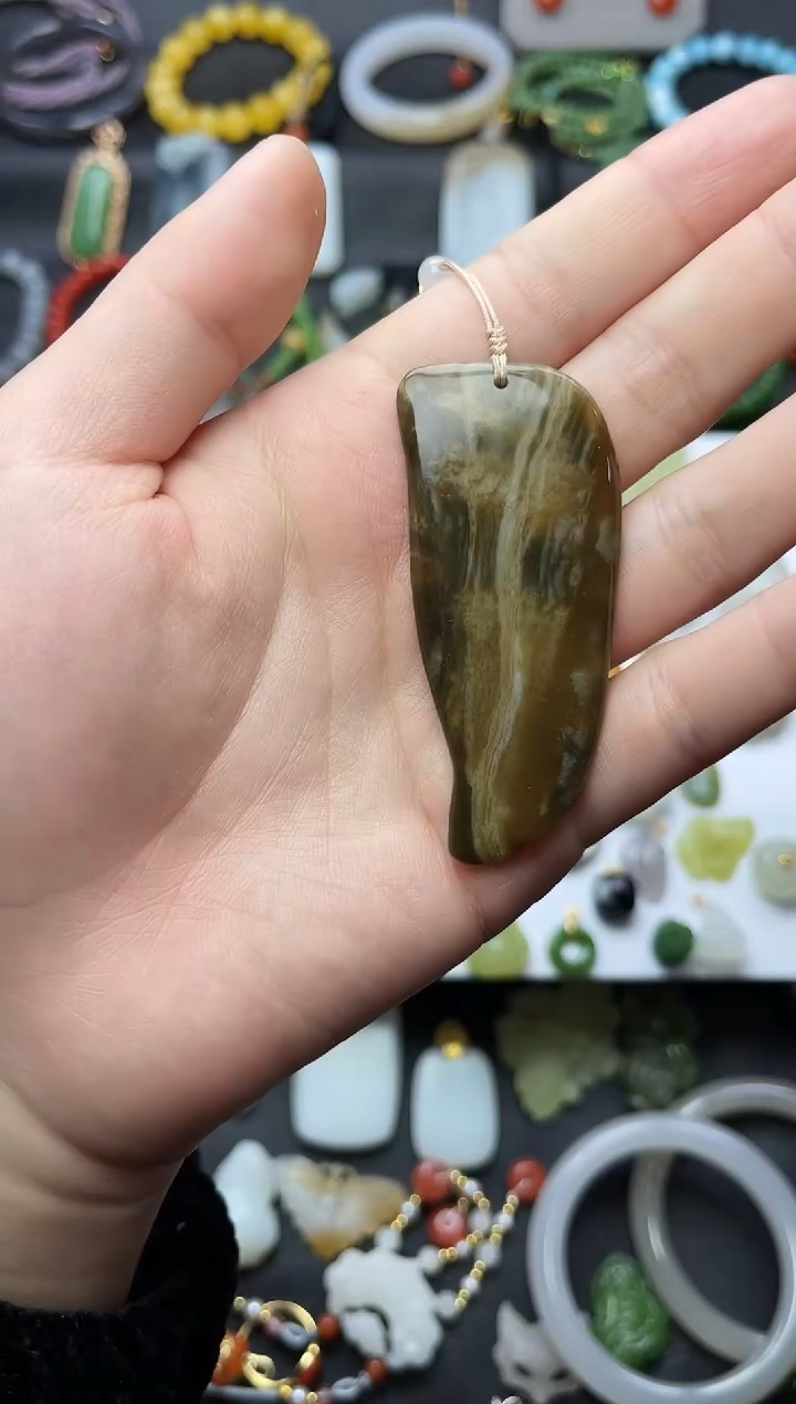 未镶嵌和田玉把件刮痧板06