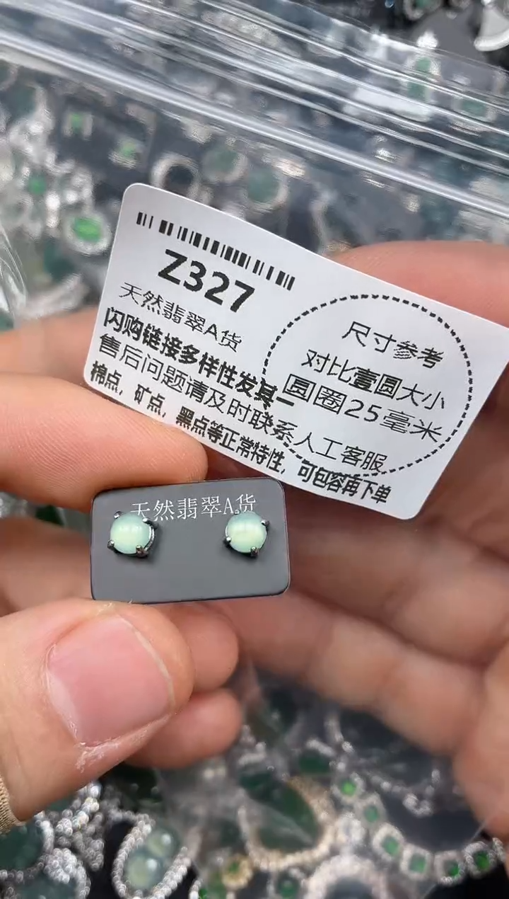 颈饰未镶嵌翡翠Z327耳钉