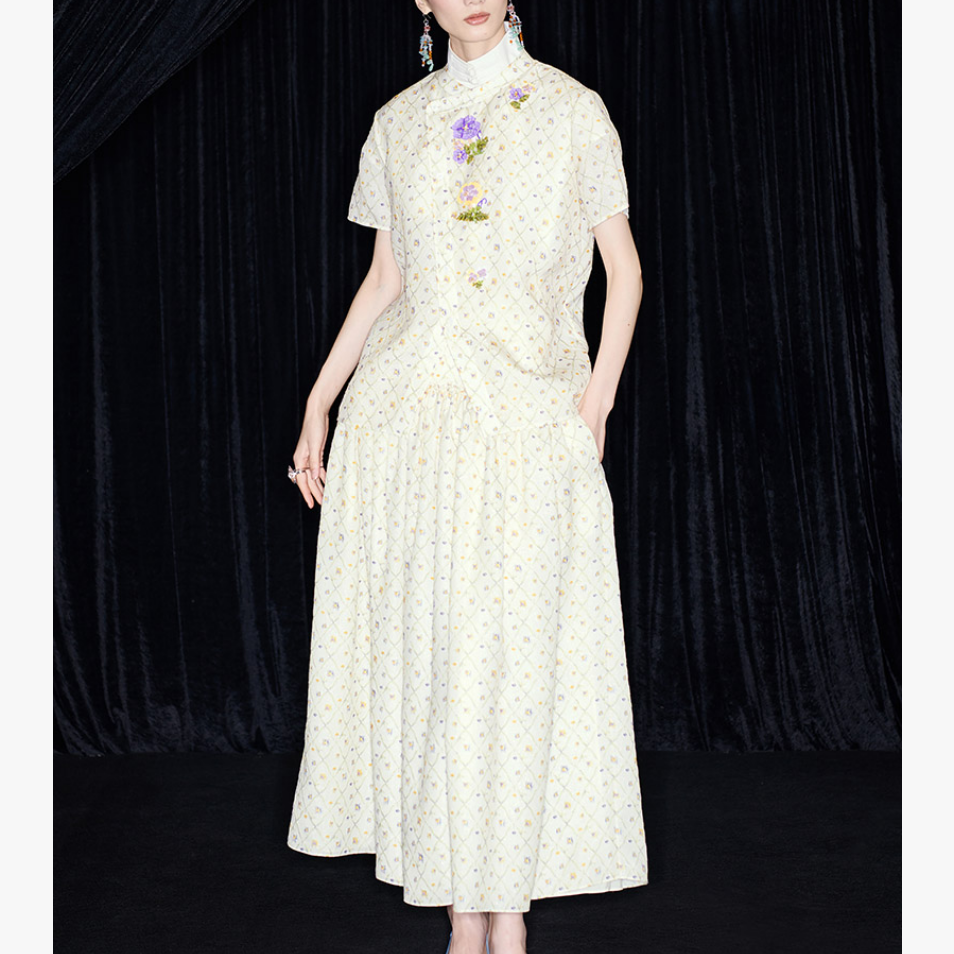 【Y271-280】 新中式国风设计师女装 中国风绣花喜篇妮娜原创