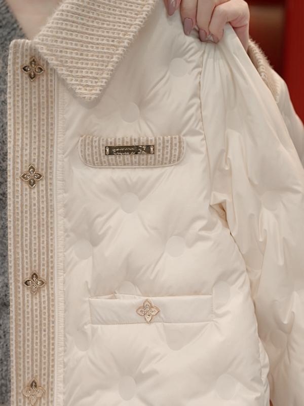 [甄选大朵鸭绒]25年冬暖白修身减龄保暖白鸭绒羽绒服ZF-R085